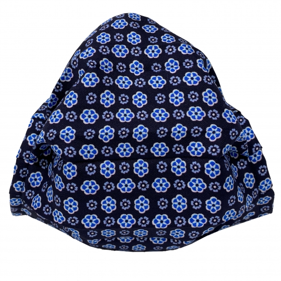 Fashion protective fabric mask, silk blue flower