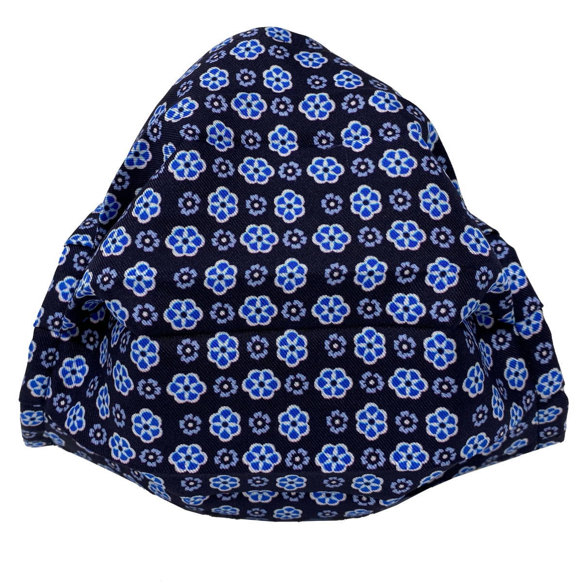 StyleMask Mascherina facciale filtrante blu con fiori in seta