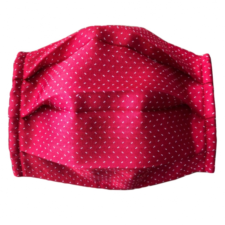 Fashion protective fabric mask, silk, red dot