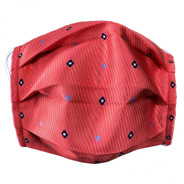Fashion washable protective fabric mask, silk, red monogram