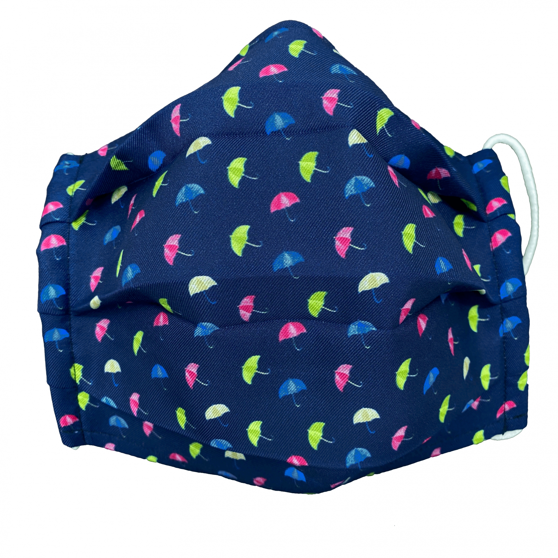 StyleMask Mascherina copri viso per bambino, filtrante blu fantasia ombrelloni