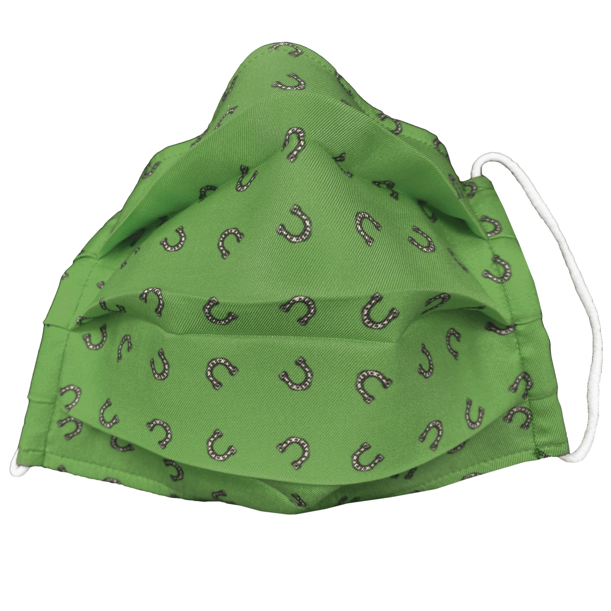Fashion protective fabric mask, silk, green horseshoe