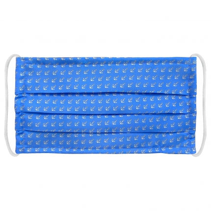 StyleMask Mascarilla con filtro de seda azul claro con estampado marino