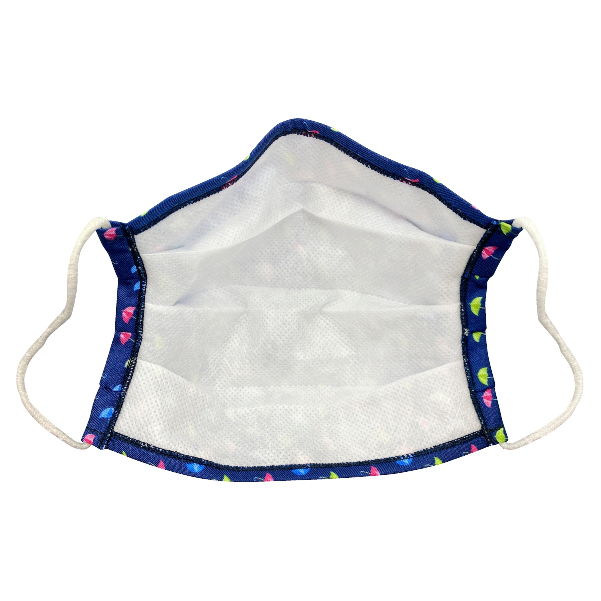 Wiederverwendbare stoffmaske für kinder seiden, blau sonnenschirm