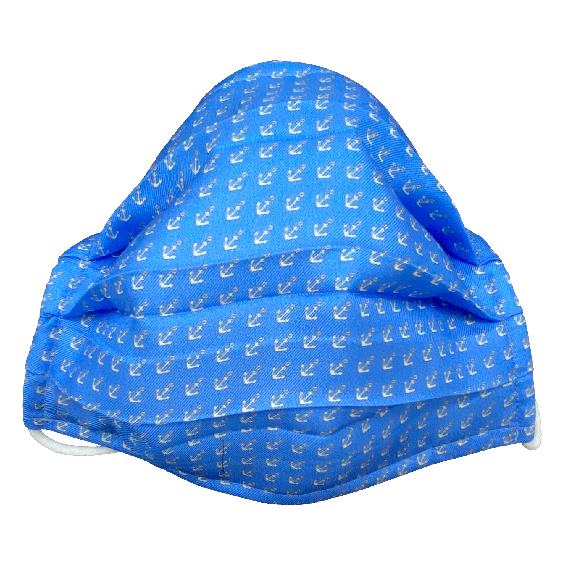 StyleMask Mascarilla con filtro de seda azul claro con estampado marino