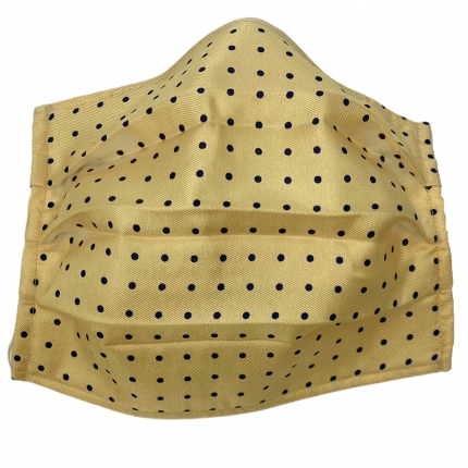 Fashion washable protective fabric mask, silk, yellow dot