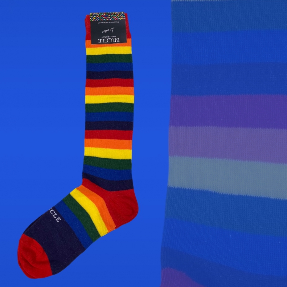 Warm socks, rainbow pattern