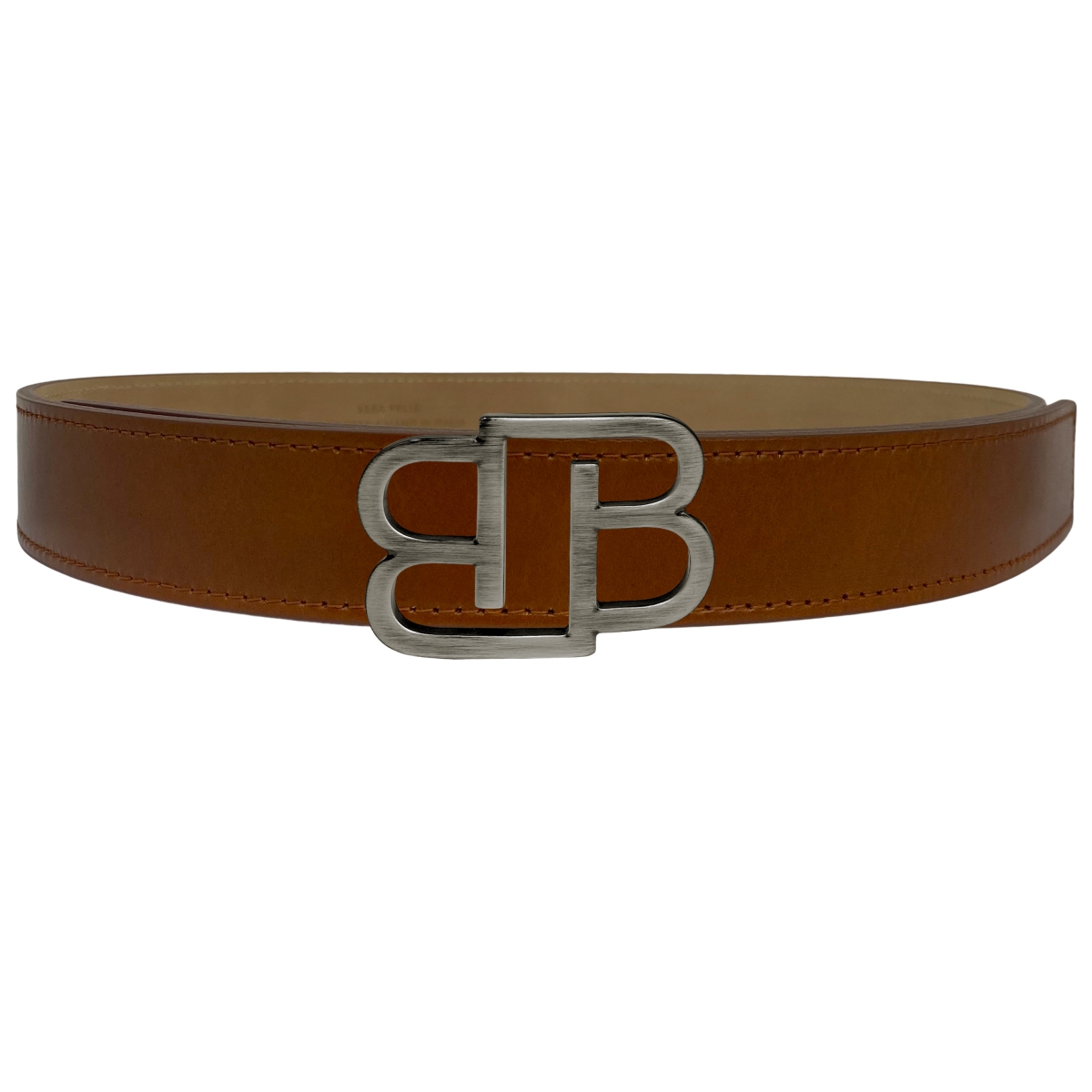 BRUCLE Brown gold belt in Florentine leather BB nickel free buckle