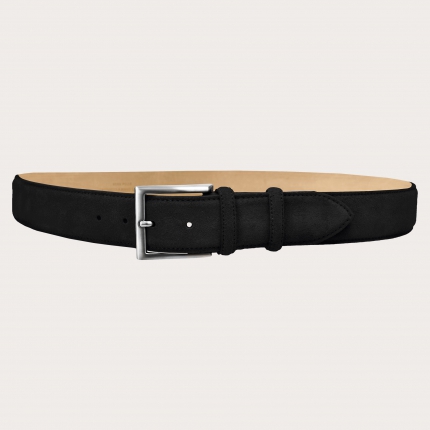 Casual black suede leather belt