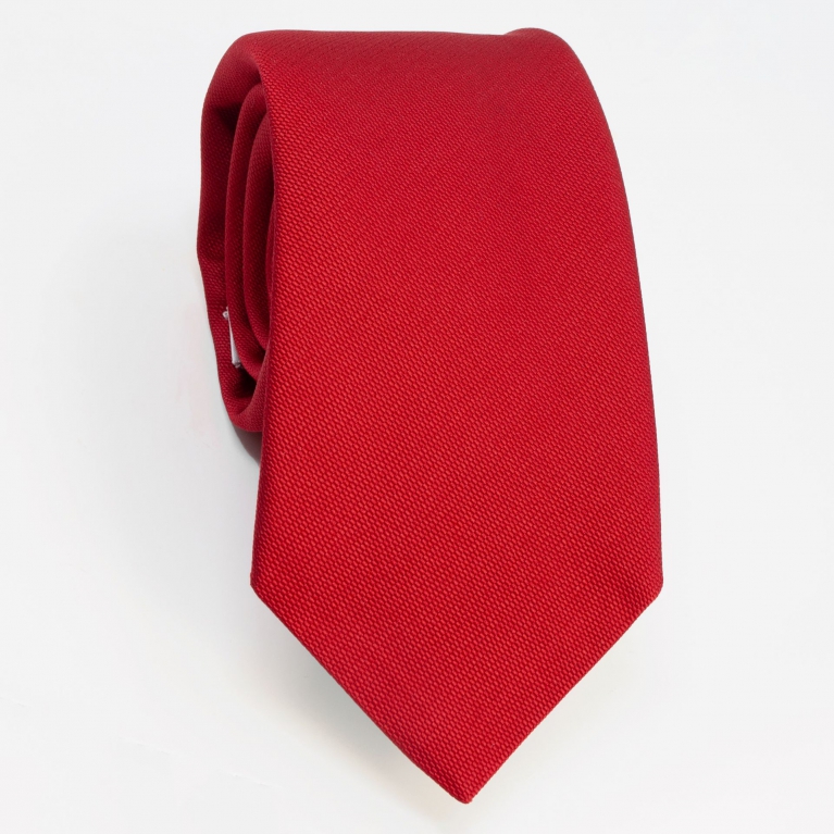 Silk necktie, red jacquard