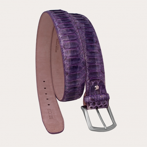 Brucle ceinture hute en cuir véritable Python, violet, sans nickel