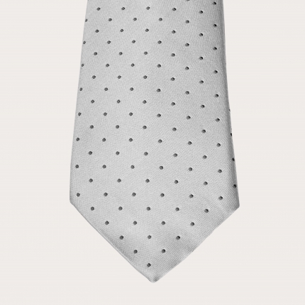 Cravate gris à pois