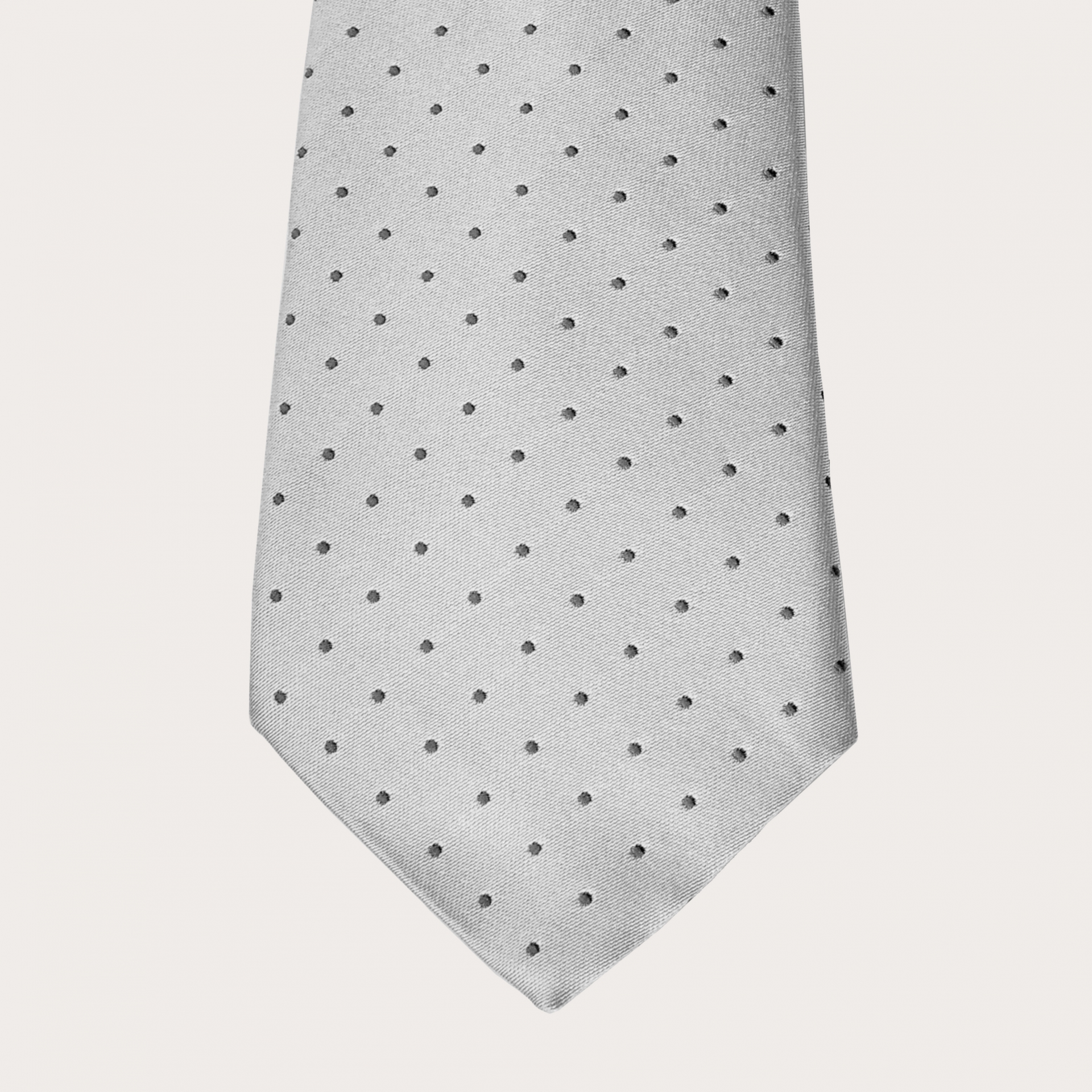 Brucle Cravate en soie gris à pois
