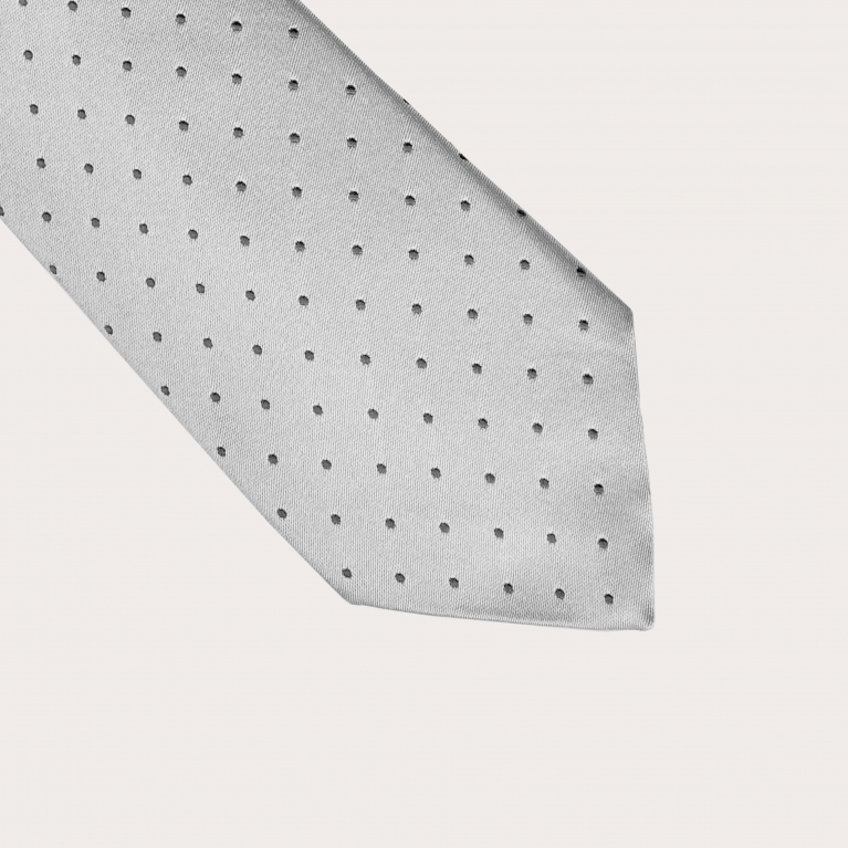 Dot grey silk tie
