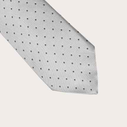 Dot grey silk tie