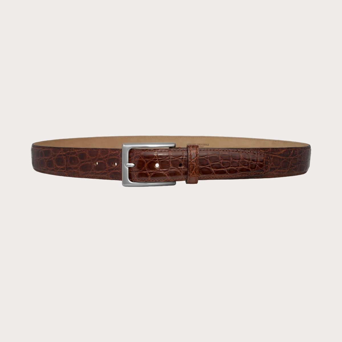 BRUCLE Ceinture côté crocodile, bois marron