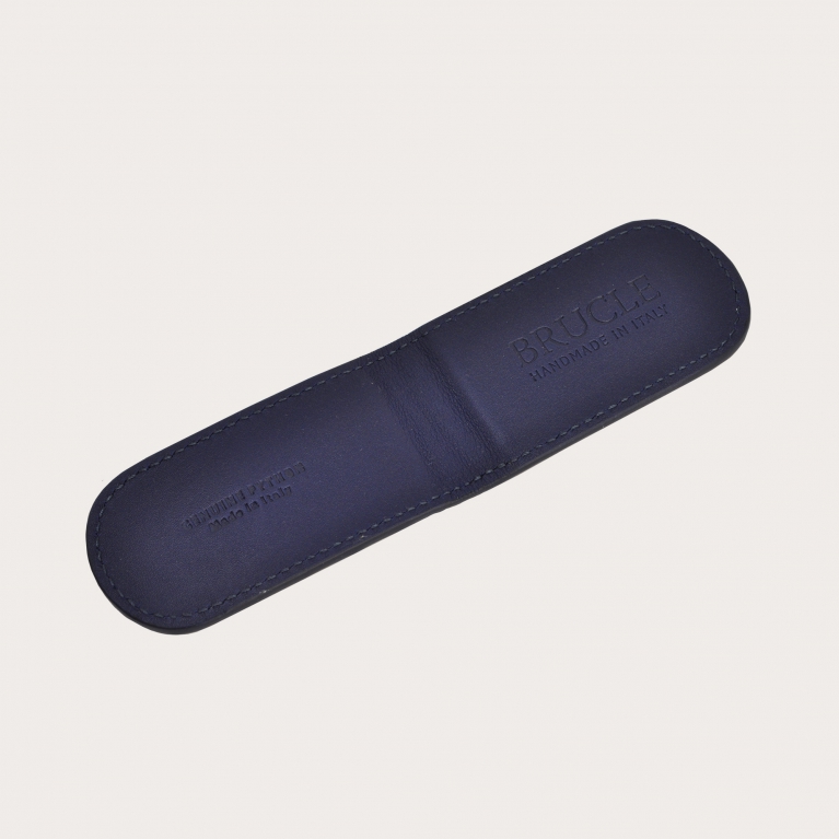 Fermasoldi magnetico in vera pelle di pitone, blu