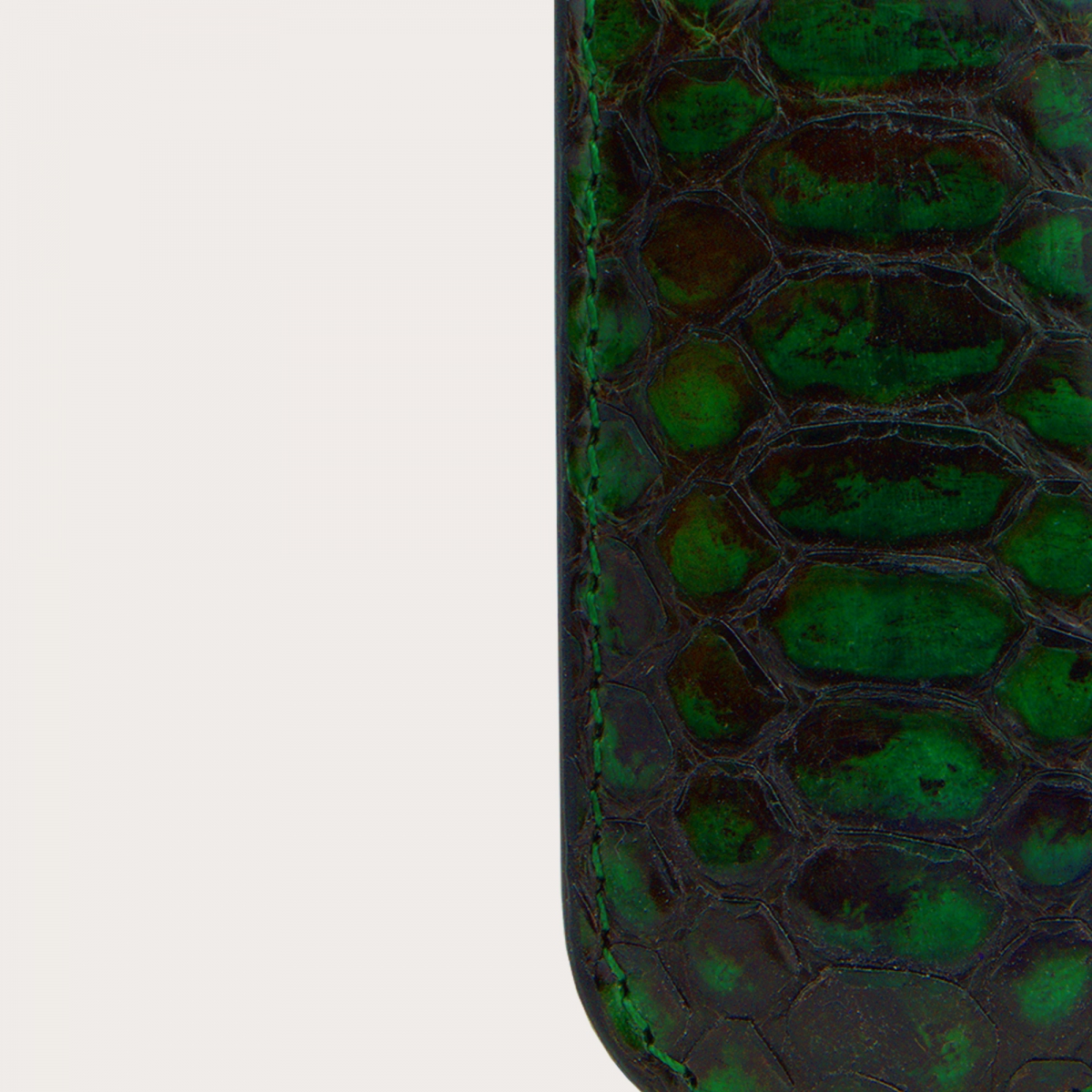 BRUCLE Magnetic money clip in genuine python leather, green
