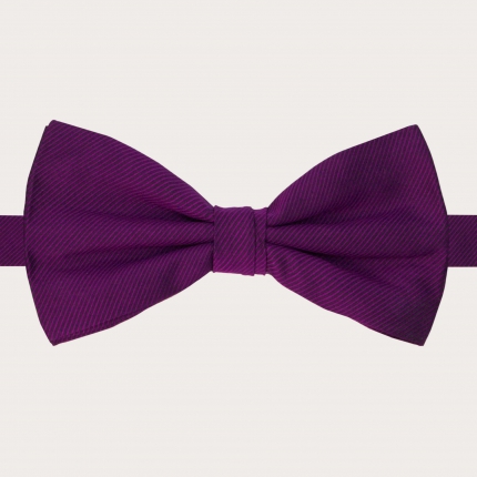 Silk pre-tied bow tie, purple