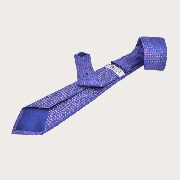 BRUCLE Cravate bleu clair et rose avec motif géométrique