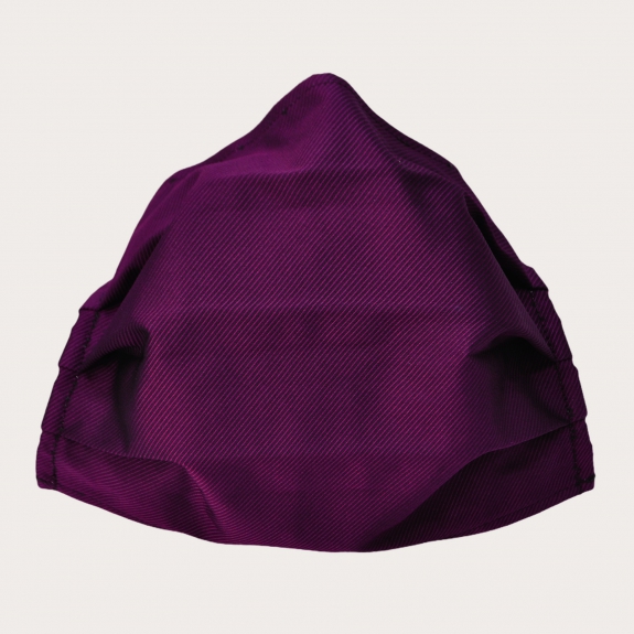 Masque filtrant grand public en soie violette
