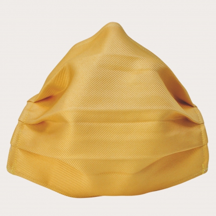 Masque filtrant jaune en soie, réutilisables
