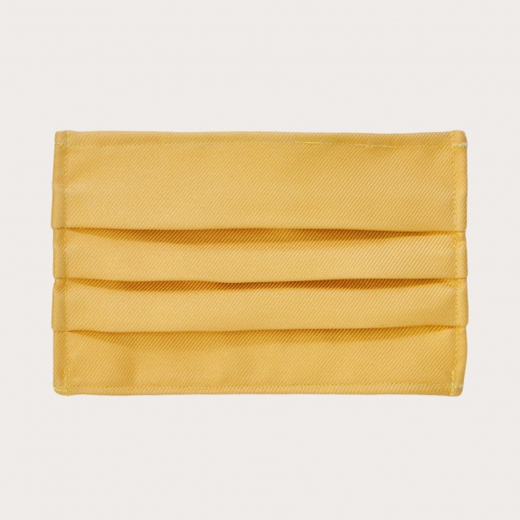 Masque filtrant jaune en soie, réutilisables