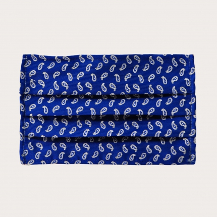 Mascarilla lavable StyleMask en seda, paisley azul