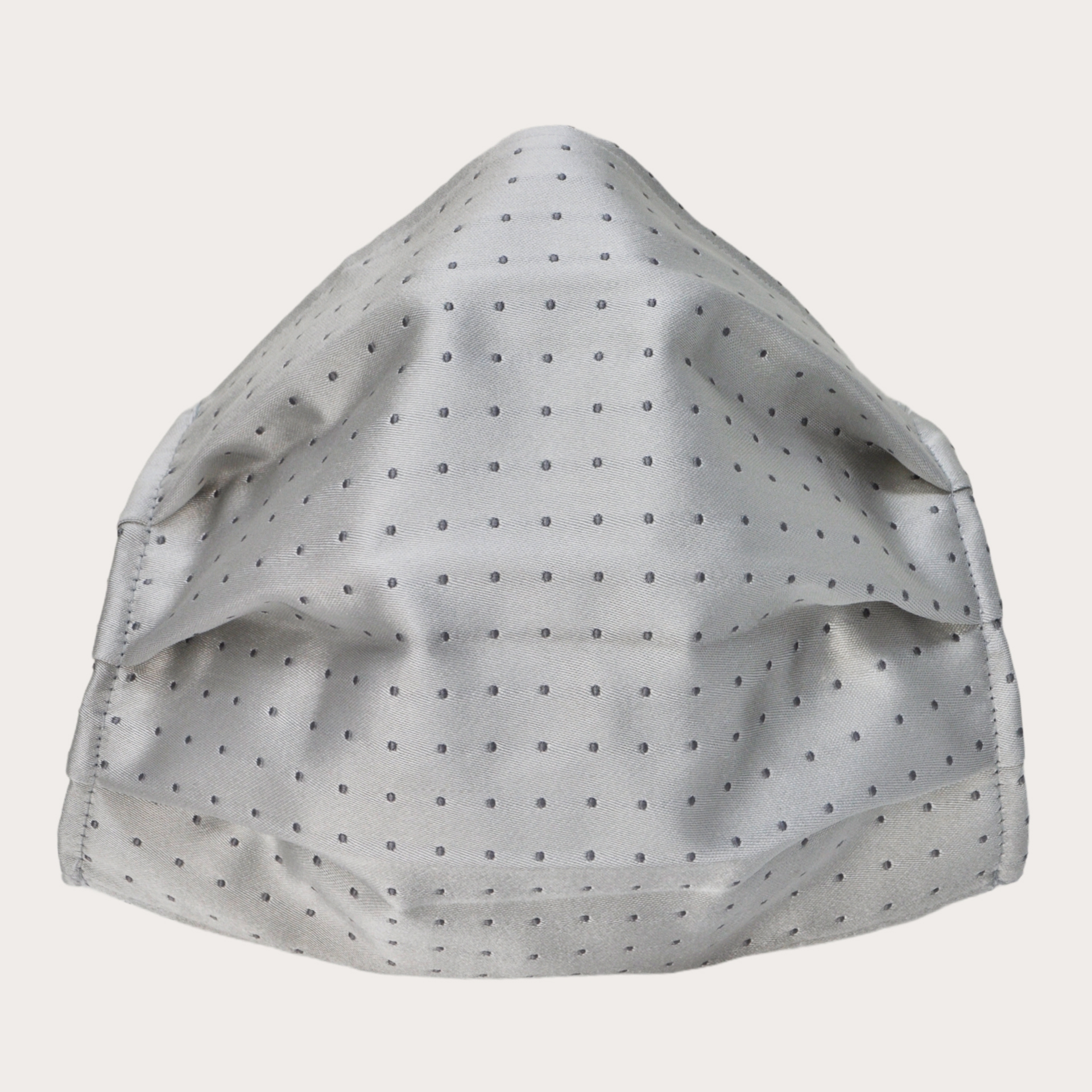 Masque filtrant en soie, motif en pointillé gris
