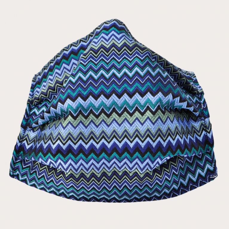 Mascarilla lavable StyleMask en seda, patrón de ondas geométricas