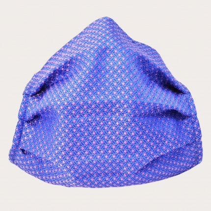 StyleMask Seidenfilter Gesichtsmaske mit rosa und hellblaues geometrisches Muster