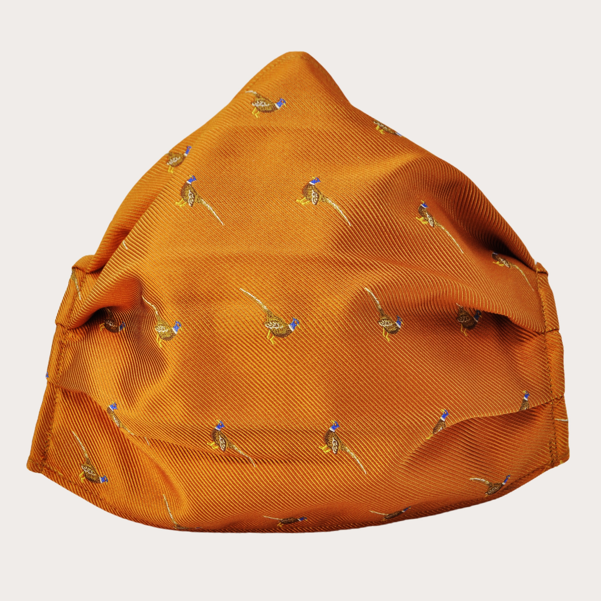 StyleMask Orange Seidenfilter Gesichtsmaske mit Fasanen
