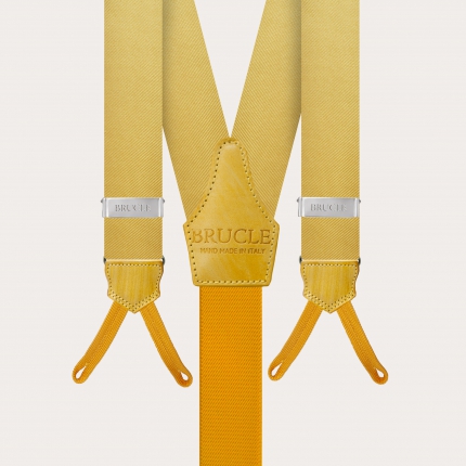 Bretelle in seta per bottoni con asole, giallo