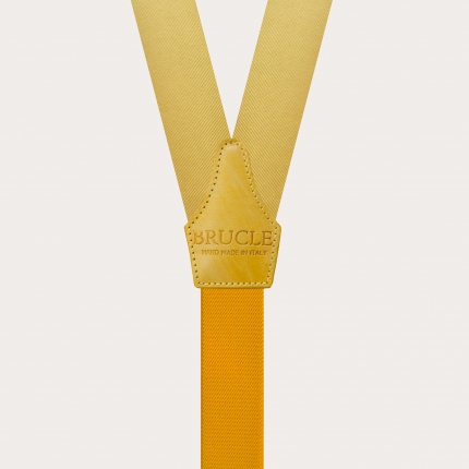 Formal Y-shape suspenders with braid runners, yellow