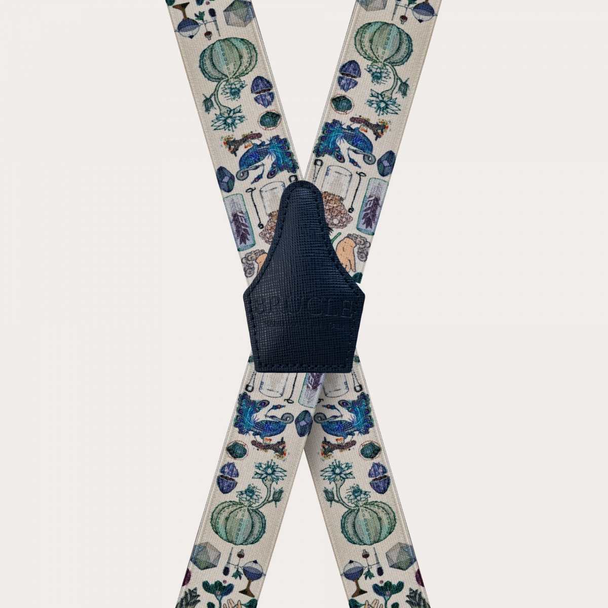 BRUCLE Unisex X Hosenträger mit Satin-Effekt, alchemistisches Muster