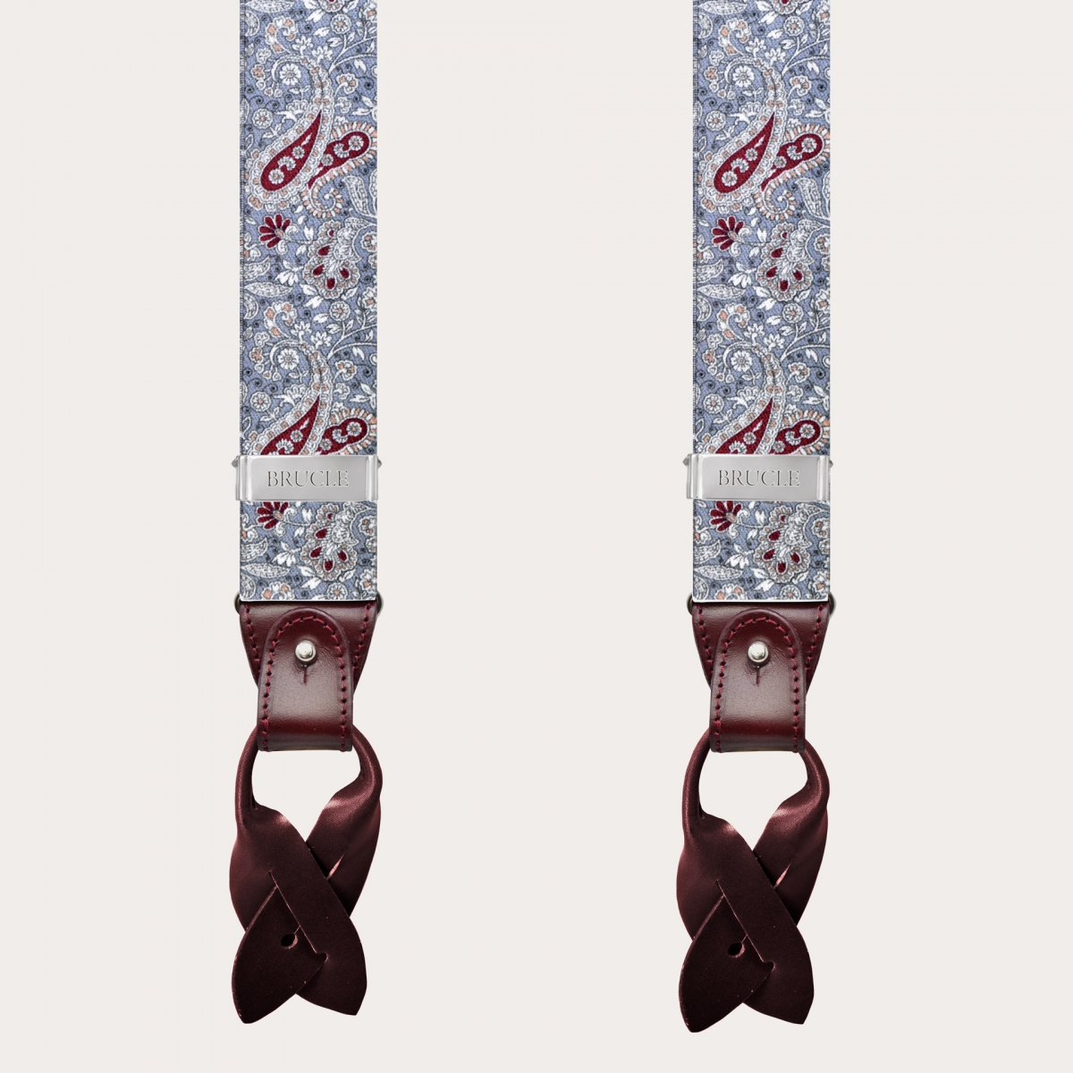 BRUCLE Unisex Y suspenders with satin effect, vegetable pattern