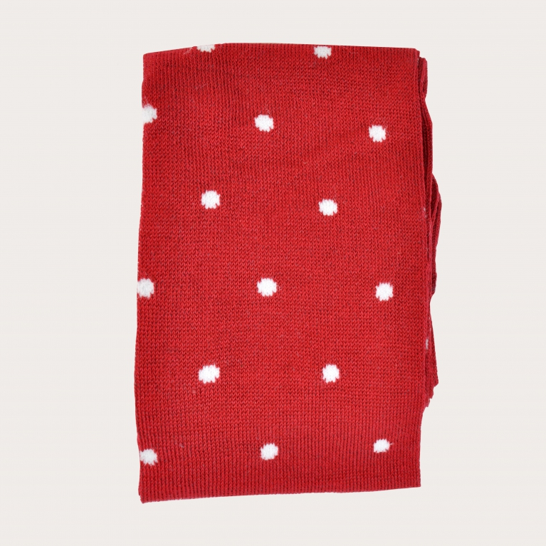 Socks, red with white polka dots