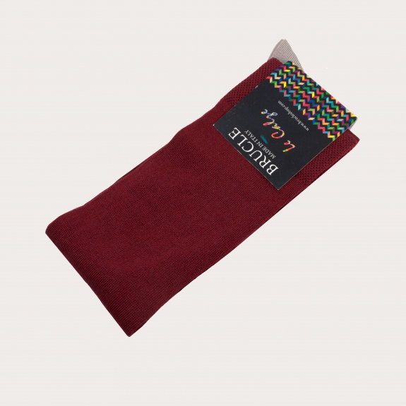 BRUCLE Summer socks with contrasting heel and toe, burgundy