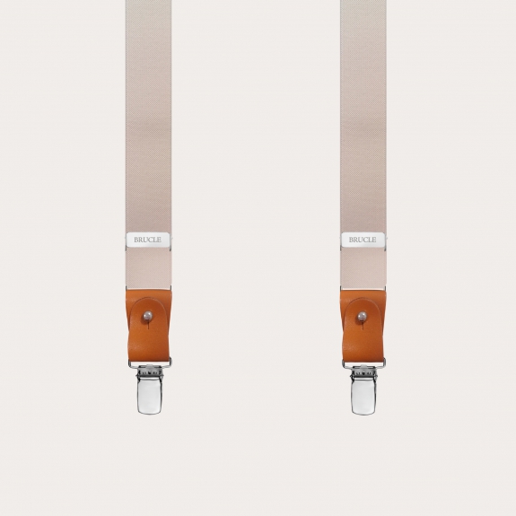 BRUCLE Elastische Hosenträger in Y-Form, beige