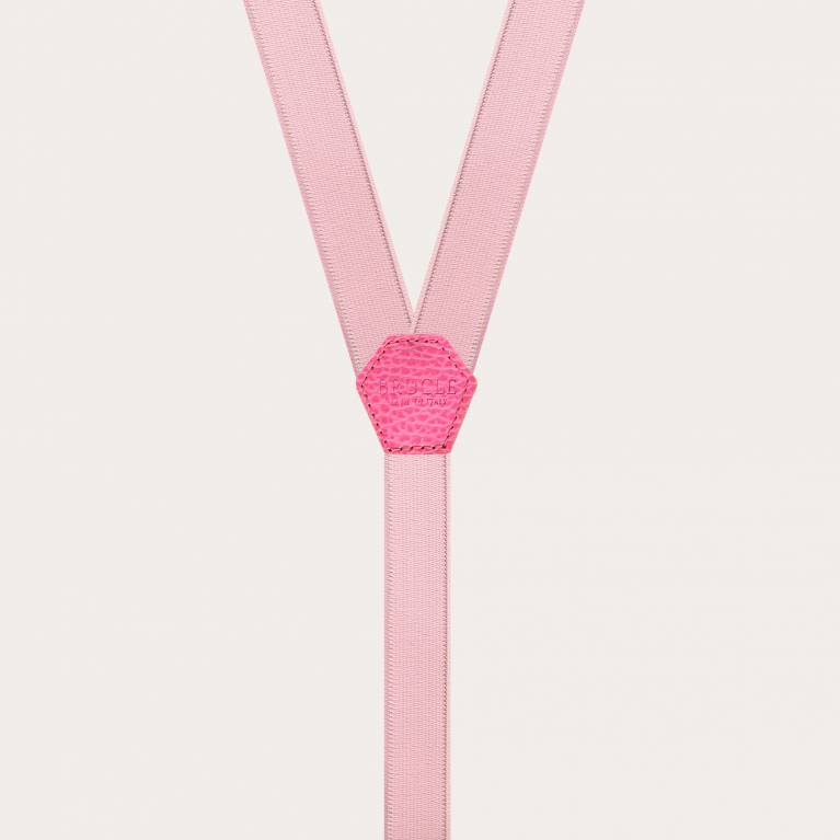 Bretelle sottili elastico effetto raso rosa