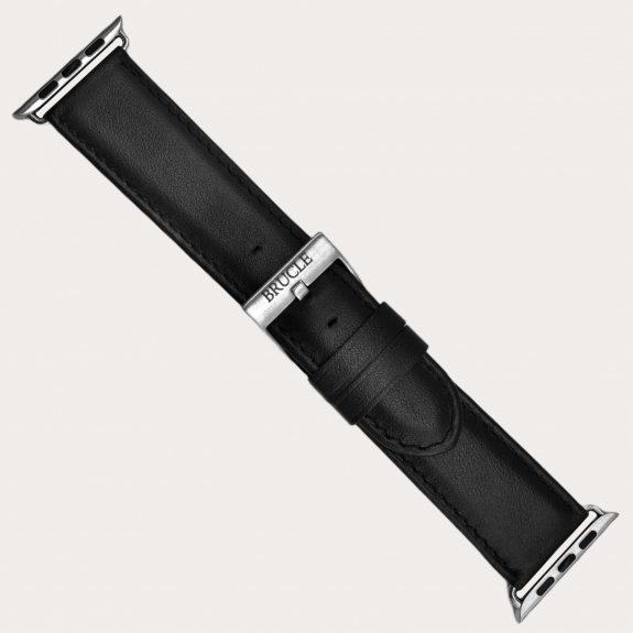 Leather Watch band compatible with Apple Watch / Samsung smartwatch, black