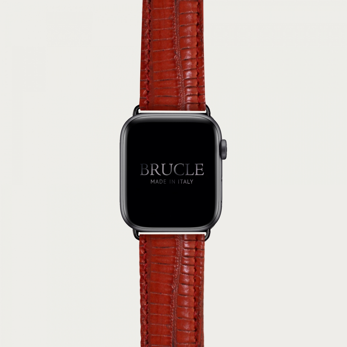 Leather Watch band compatible with Apple Watch / Samsung smartwatch, red lizard print