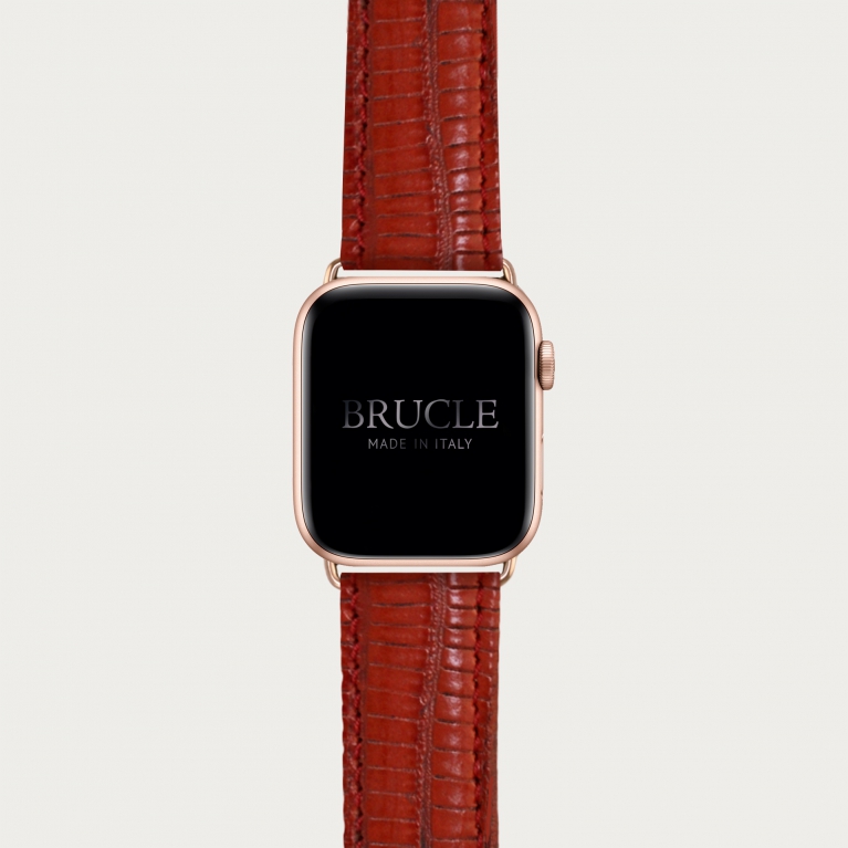 Correa de reloj compatible con Apple Watch / Samsung smartwatch, estampado tejus rojo