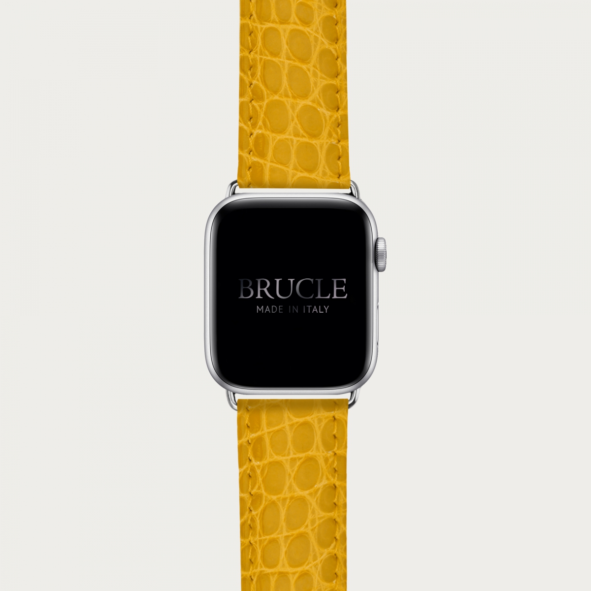 Brucle Armband kompatibel mit Apple Watch / Samsung Smartwatch, gelb alligator