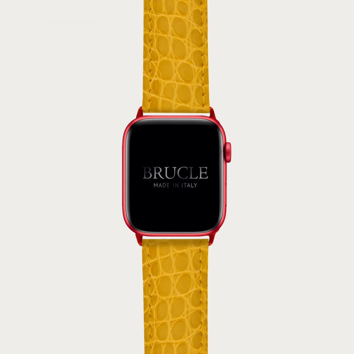 Brucle Armband kompatibel mit Apple Watch / Samsung Smartwatch, gelb alligator