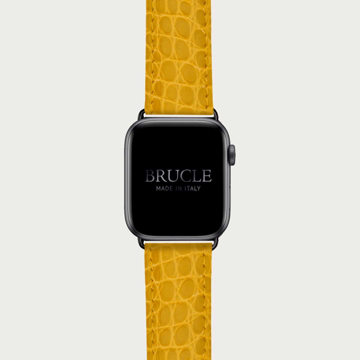 Brucle Armband kompatibel mit Apple Watch / Samsung Smartwatch, gelb alligator
