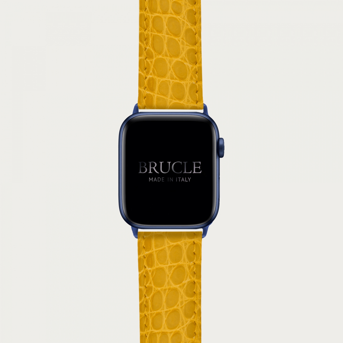 Leather Watch band compatible with Apple Watch / Samsung smartwatch, alligator yellow