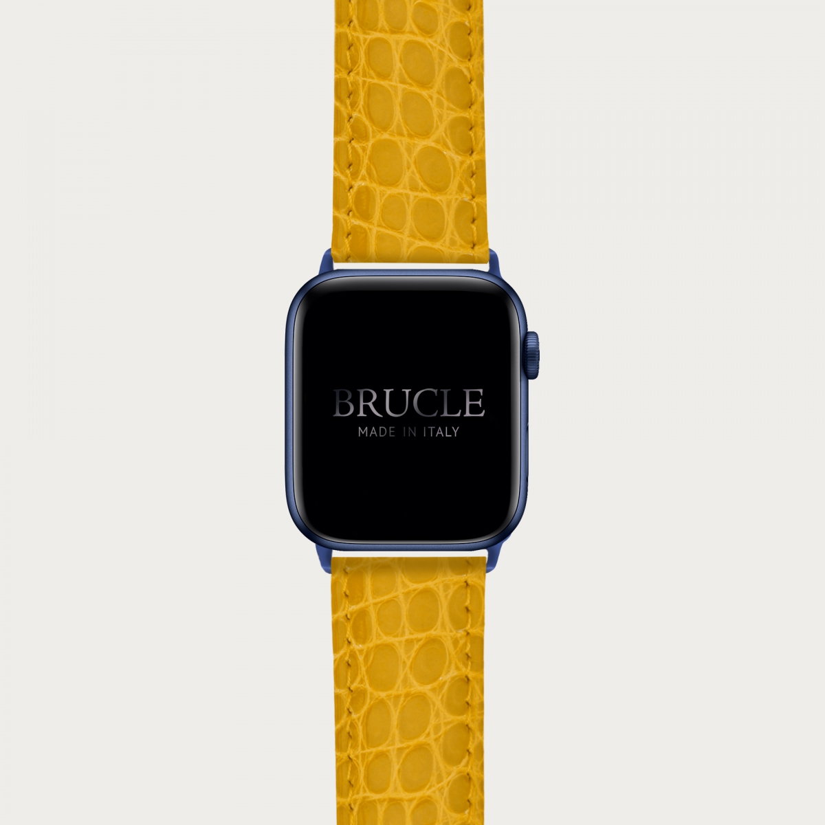 Brucle Armband kompatibel mit Apple Watch / Samsung Smartwatch, gelb alligator
