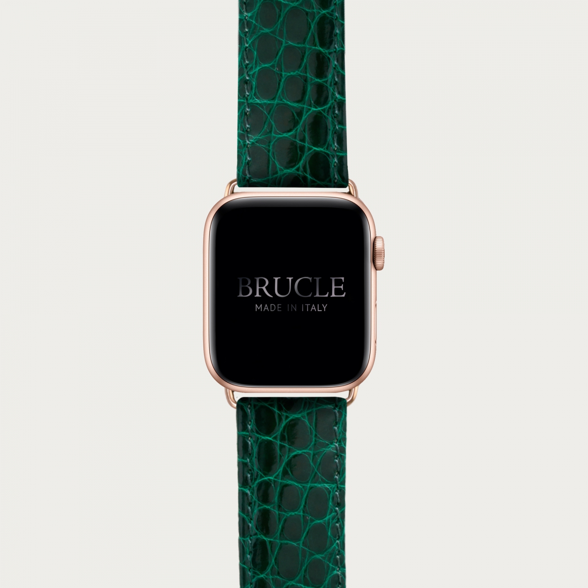 Brucle cinturino verde in vera pelle alligatore per orologio, Compatibile con Apple Watch / Galaxy Samsung