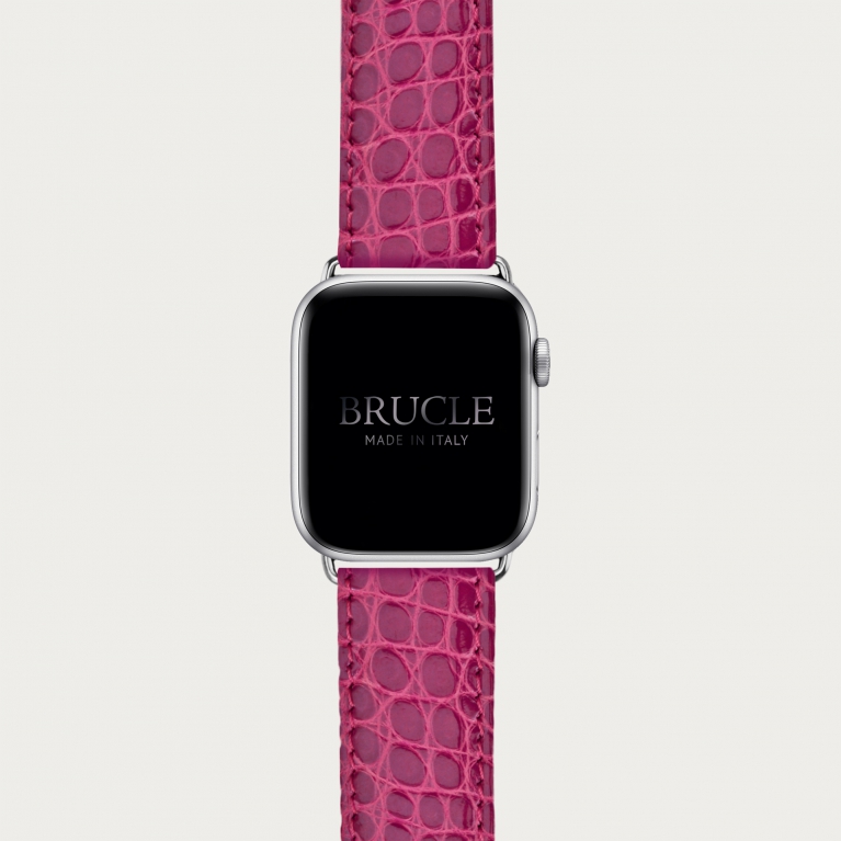 Alligator Armband kompatibel mit Apple Watch / Samsung Smartwatch, rose